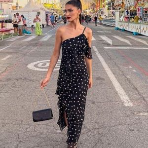 New Zara Polka Dot Ruffle Dress